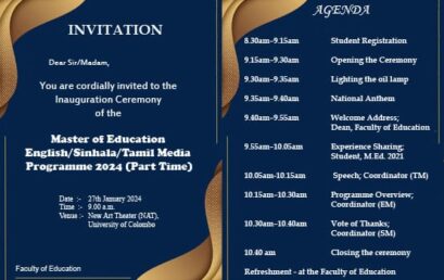 Inauguration of M.Ed PT (Sinhala/English/Tamil) Media 2024