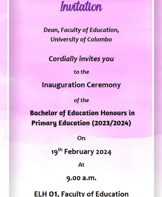 Inauguration of B.Ed in Primary Education