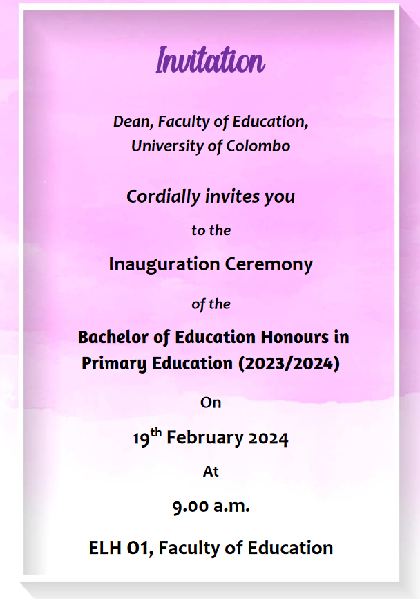 Inauguration of B.Ed in Primary Education