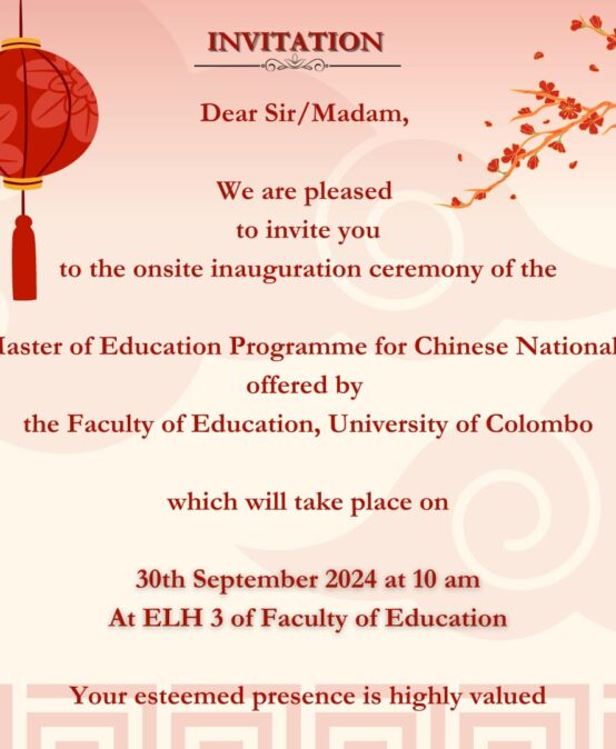 Inauguration of M.Ed for Chinese Nationals