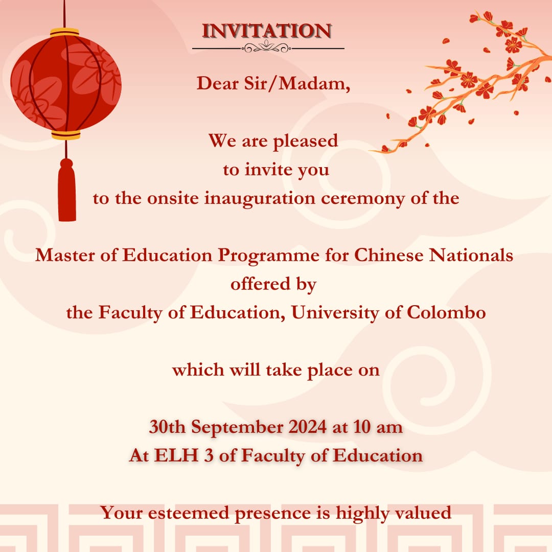 Inauguration of M.Ed for Chinese Nationals